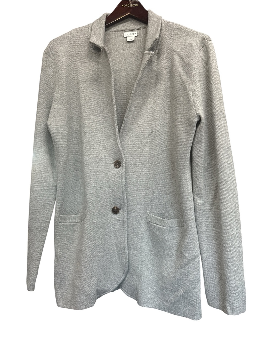 J. Crew Gray Knit Button-Front Blazer